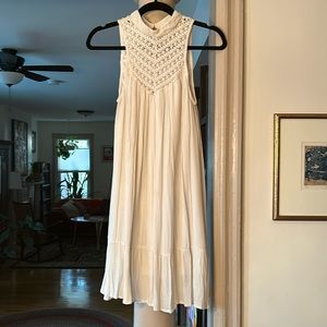 Beautiful draped lace neck dress